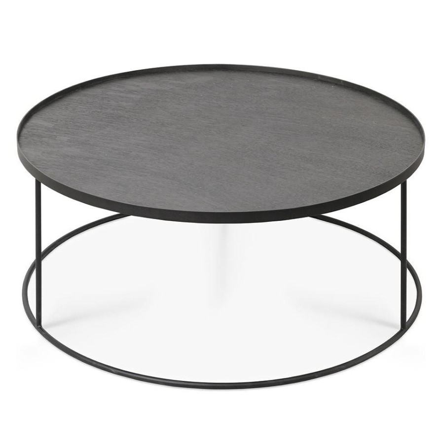 Ethnicraft Ethnicraft Round Tray Coffee Table Black Clearance