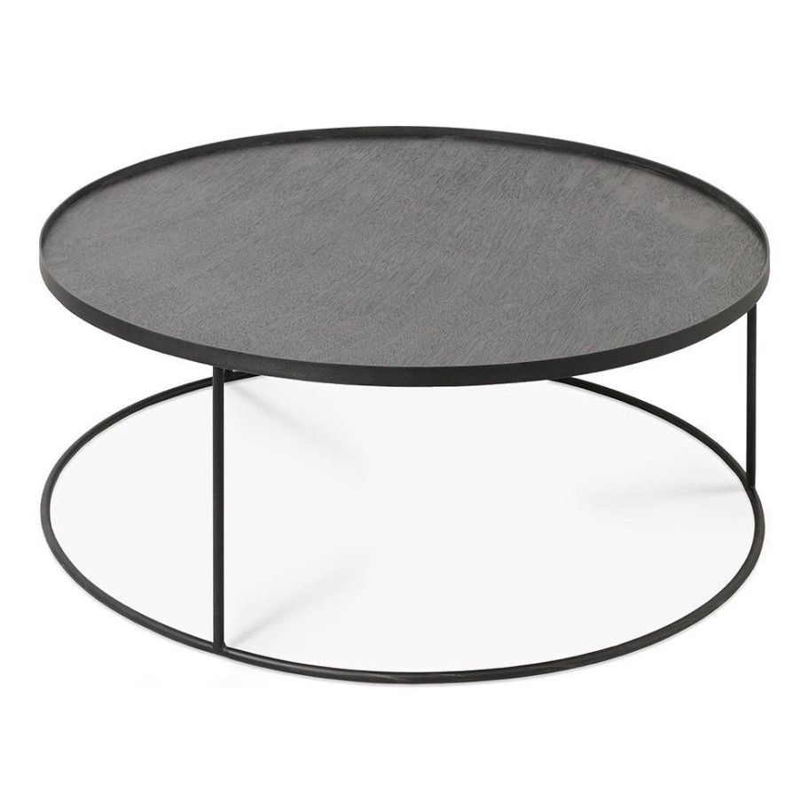 Ethnicraft Ethnicraft Round Tray Coffee Table Black Clearance