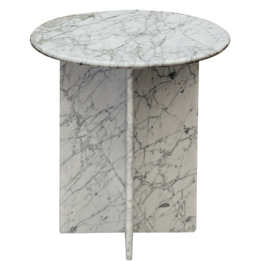 Trit House Lindy Round Side Table White Marble Best