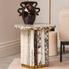 Trit House Tiramisu Side Table Travertine/Onyx Stone Wholesale