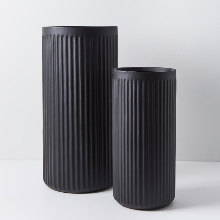 Trit House Pleat Cylinder Tall Pot - Set Of 2 Wholesale