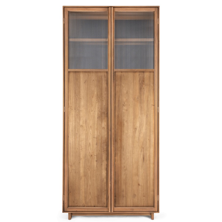 dBodhi Dbodhi Motion Cabinet - 2 Textured Glass Doors Teak Hot