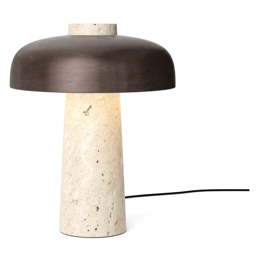 Audo Copenhagen Reverse Table Lamp Travertine/Bronzed Brass Hot