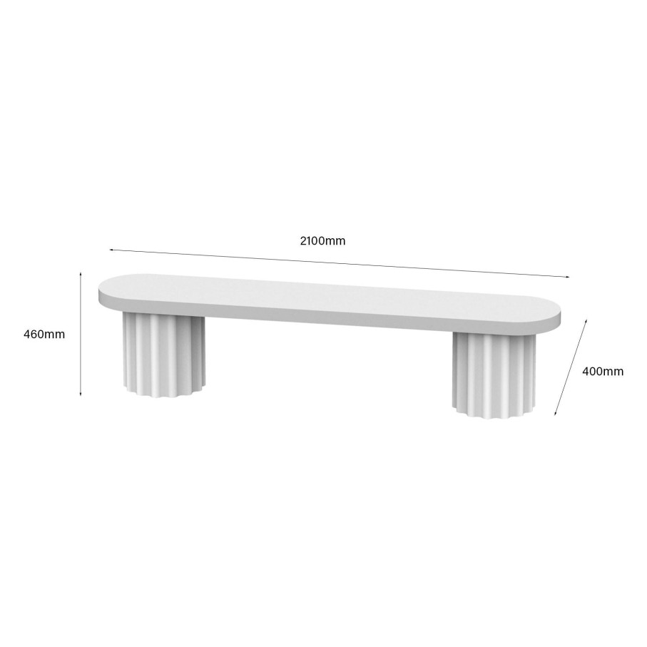 Trit House Chantel Bench White Concrete New