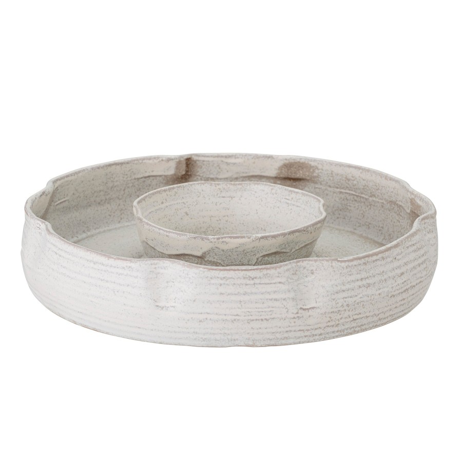 Bloomingville Leda Stoneware Tray Grey Online