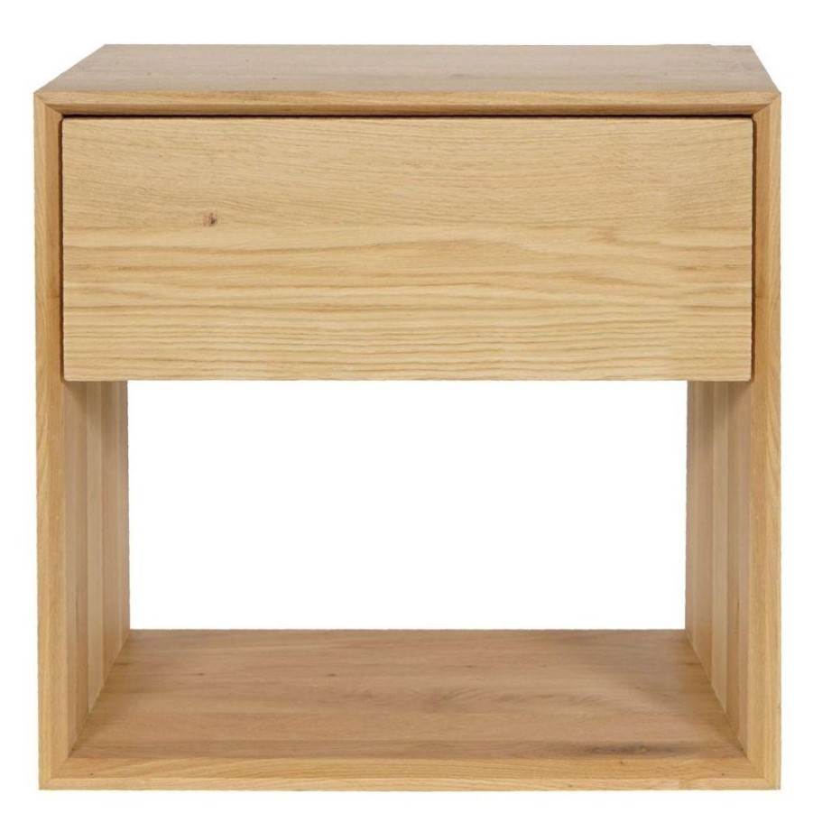 Ethnicraft Ethnicraft Oak Nordic 1 Drawer Bedside Table Tall Natural Oak Best