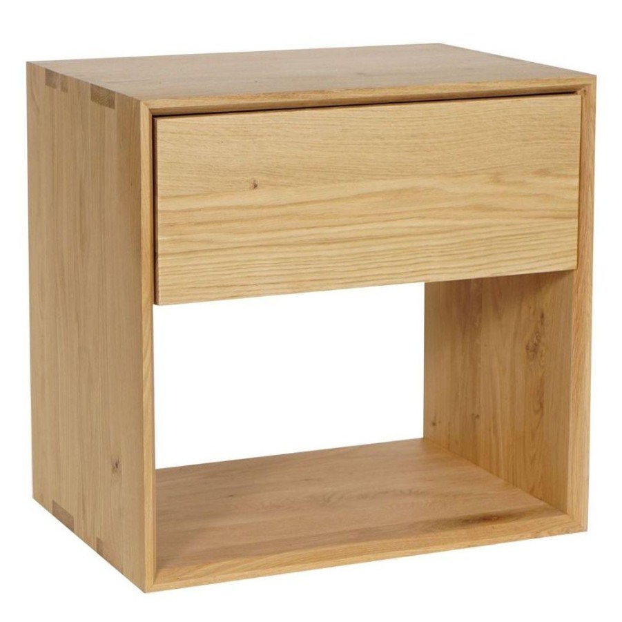 Ethnicraft Ethnicraft Oak Nordic 1 Drawer Bedside Table Tall Natural Oak Best