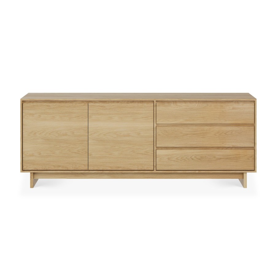 Ethnicraft Ethnicraft Oak Wave 2 Doors 3 Drawers Sideboard Natural Oak New