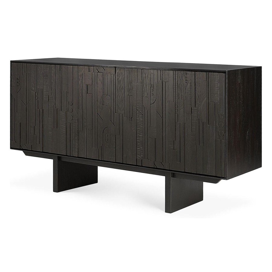 Ethnicraft Ethnicraft Teak Mosaic 3 Door Sideboard Black Wholesale