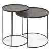 Ethnicraft Ethnicraft Round Tray Side Table - Set Of 2 Black Clearance