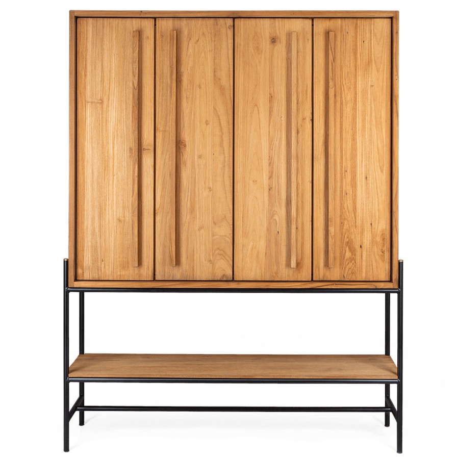 dBodhi Dbodhi Outline Cabinet - 4 Doors/1 Open Rack Teak Online