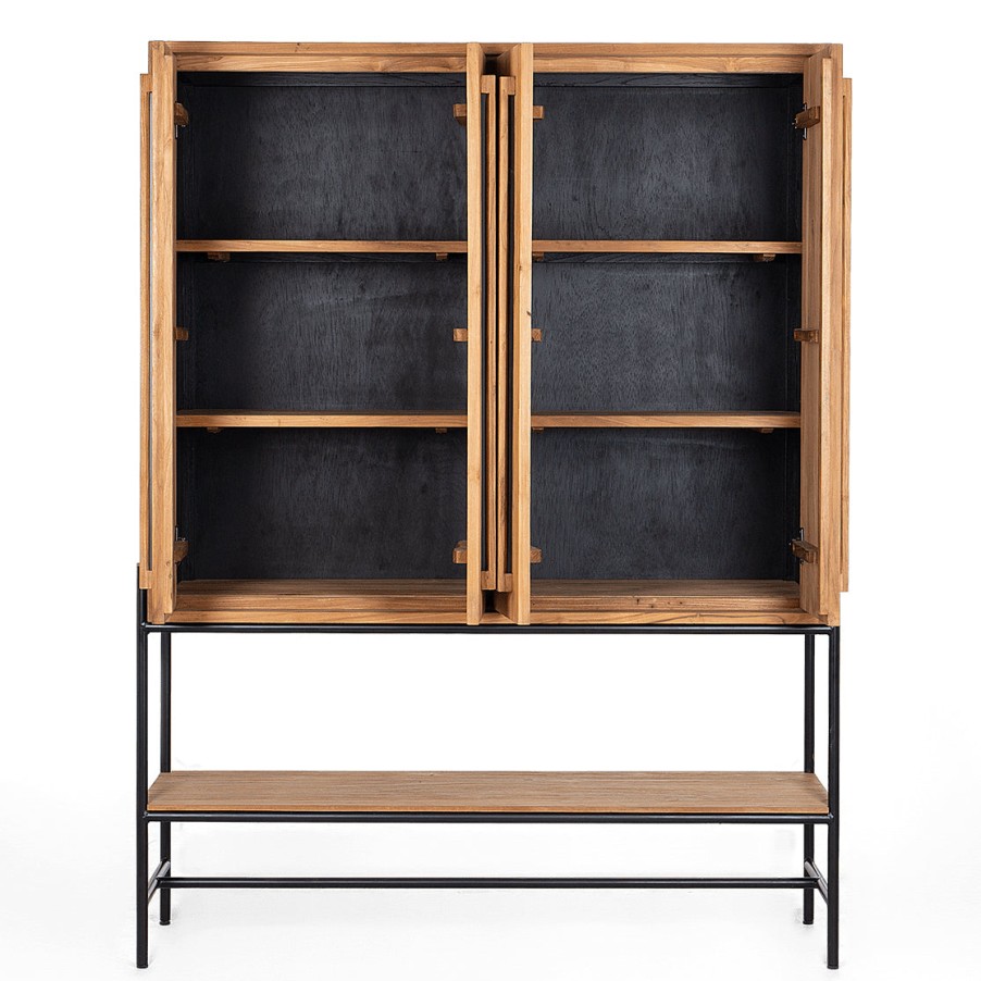 dBodhi Dbodhi Outline Cabinet - 4 Doors/1 Open Rack Teak Online