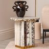 Trit House Tiramisu Side Table Travertine/Onyx Stone Wholesale