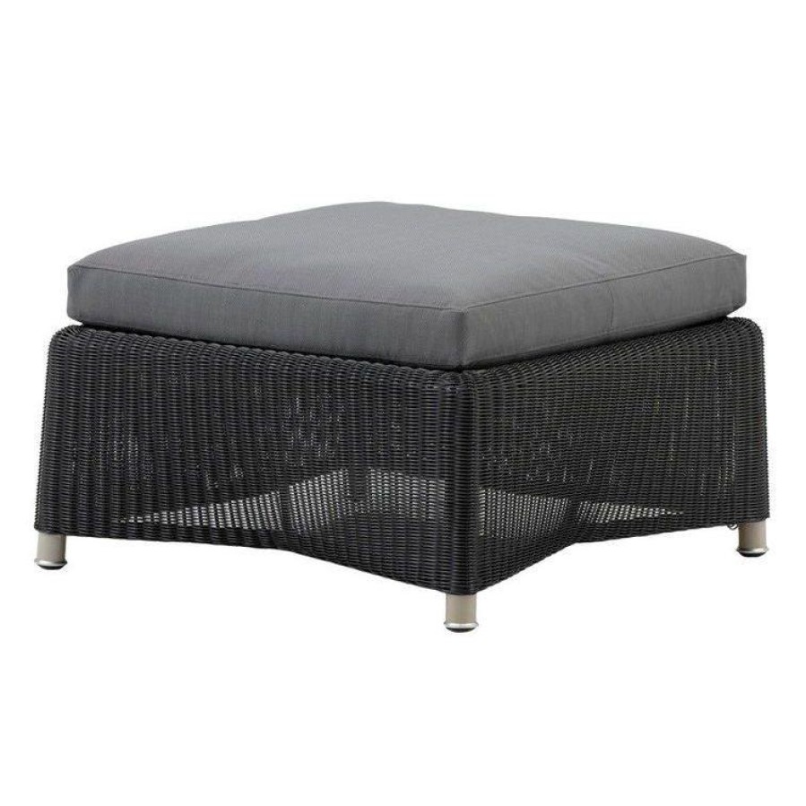 Caneline Diamond Footstool/Coffee Table - Weave Grey Best