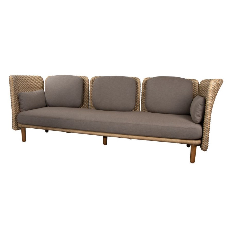 Caneline Arch 3 Seater Low Arm Sofa Natural/Taupe Online