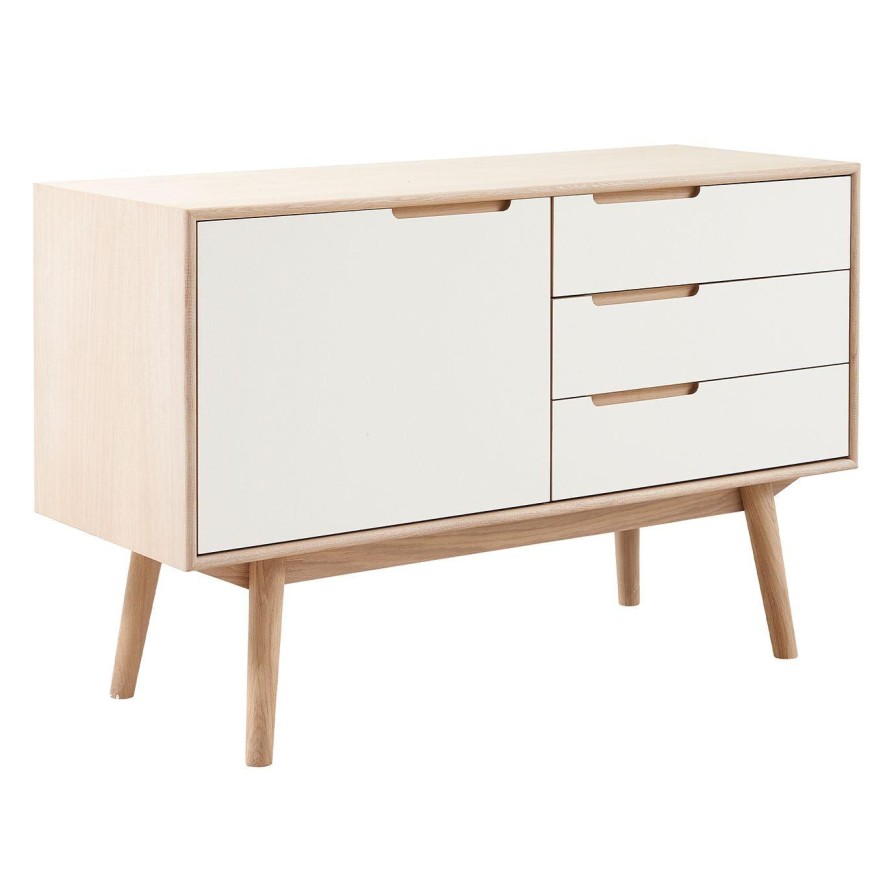 PBJ Designhouse Curve Sideboard - 1 Door/3 Drawers Light Oak New