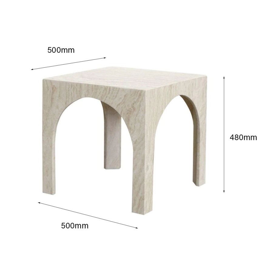 Trit House Arch Side Table Travertine Online