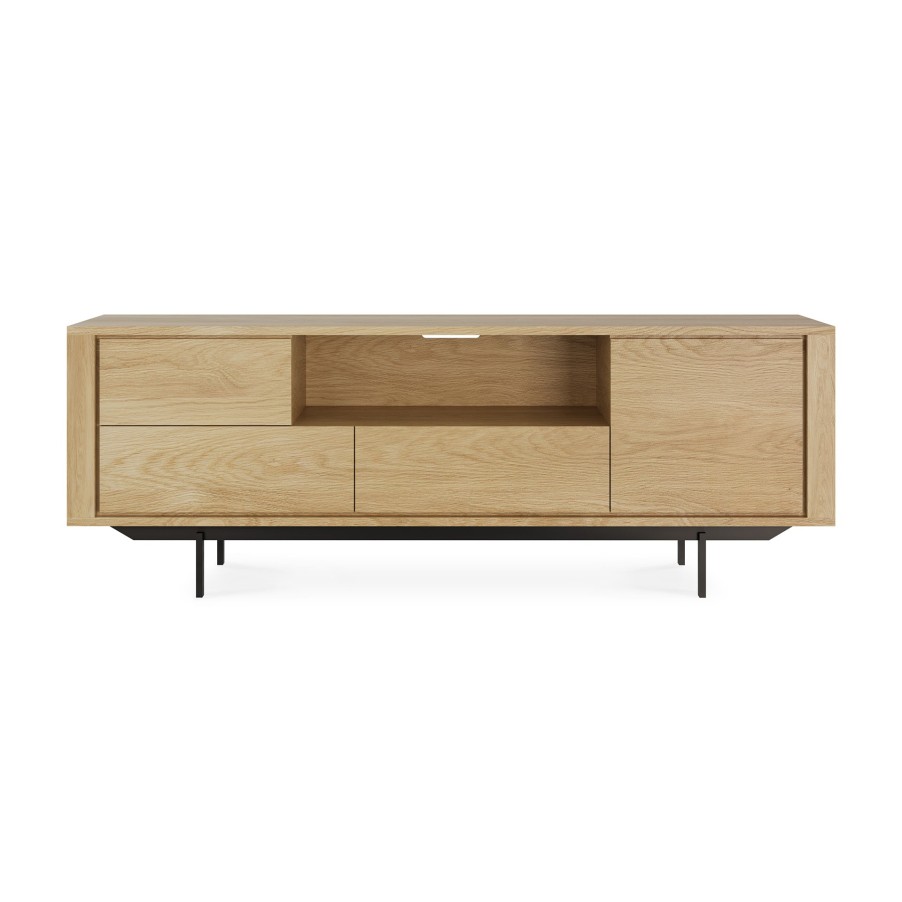 Ethnicraft Ethnicraft Oak Shadow Entertainment Unit - 1 Door/1 Flip Door/ 2 Drawers Natural Oak Wholesale