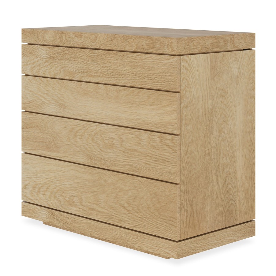 Ethnicraft Ethnicraft Oak Burger Chest Of 4 Drawers Natural Oak Hot