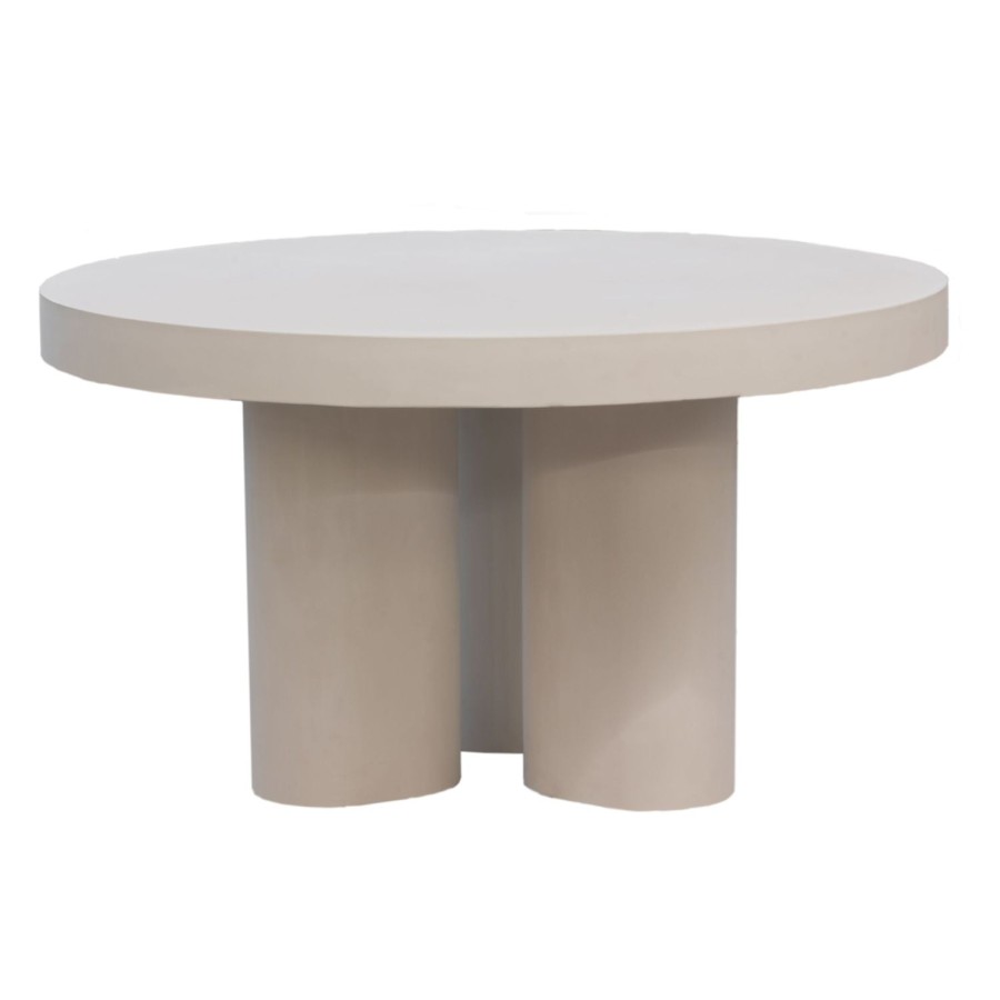 Trit House Slab Round Dining Table Ivory Concrete New