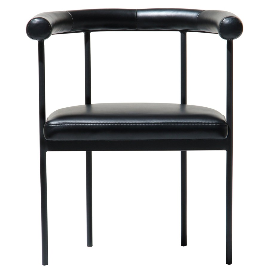 United Strangers The Grafton Dining Chair Midnight Black Leather Clearance