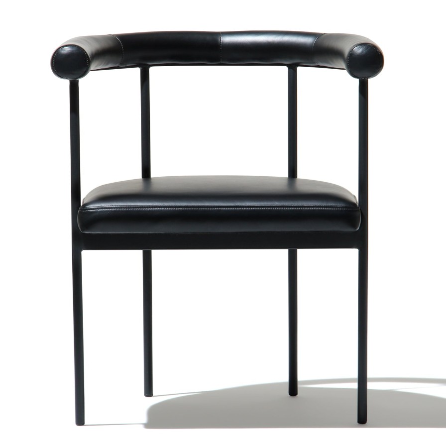 United Strangers The Grafton Dining Chair Midnight Black Leather Clearance