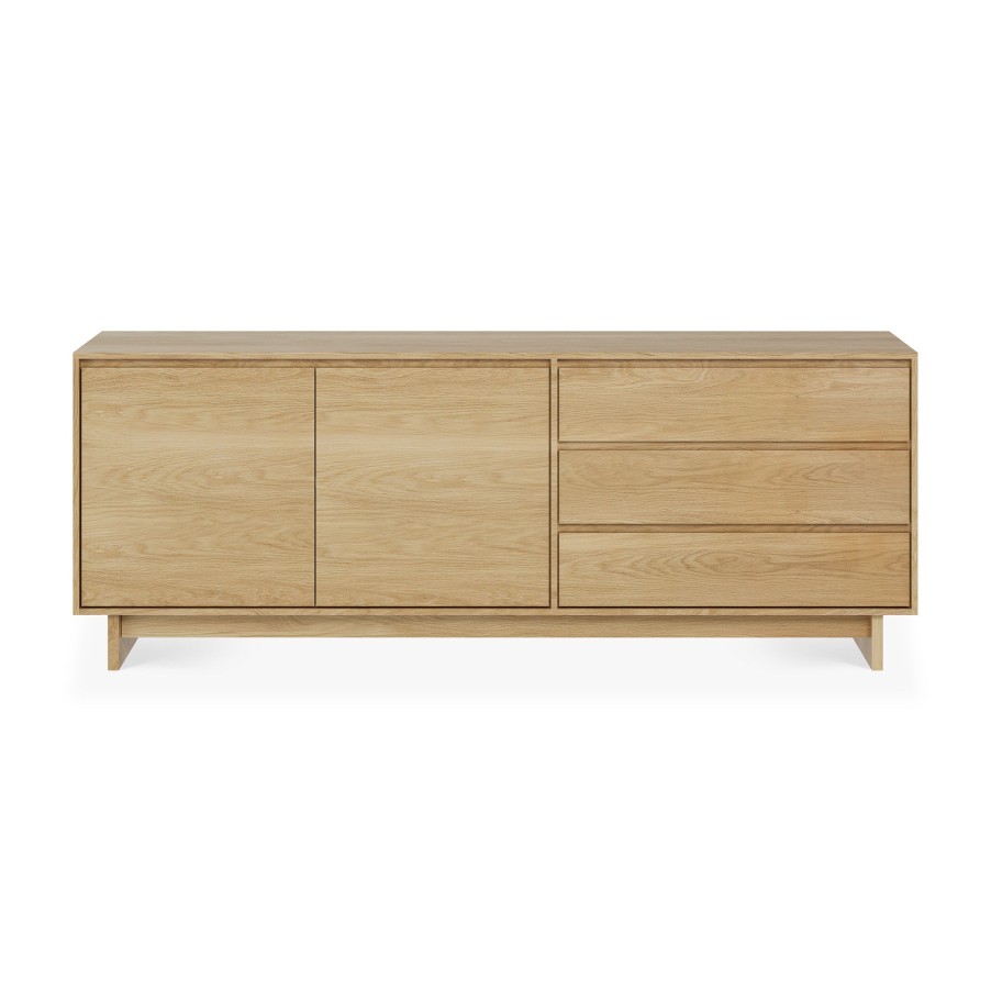 Ethnicraft Ethnicraft Oak Wave 2 Doors 3 Drawers Sideboard Natural Oak Best