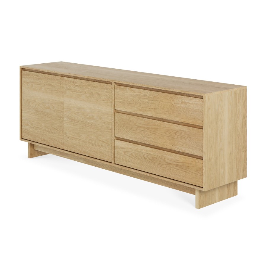 Ethnicraft Ethnicraft Oak Wave 2 Doors 3 Drawers Sideboard Natural Oak Best