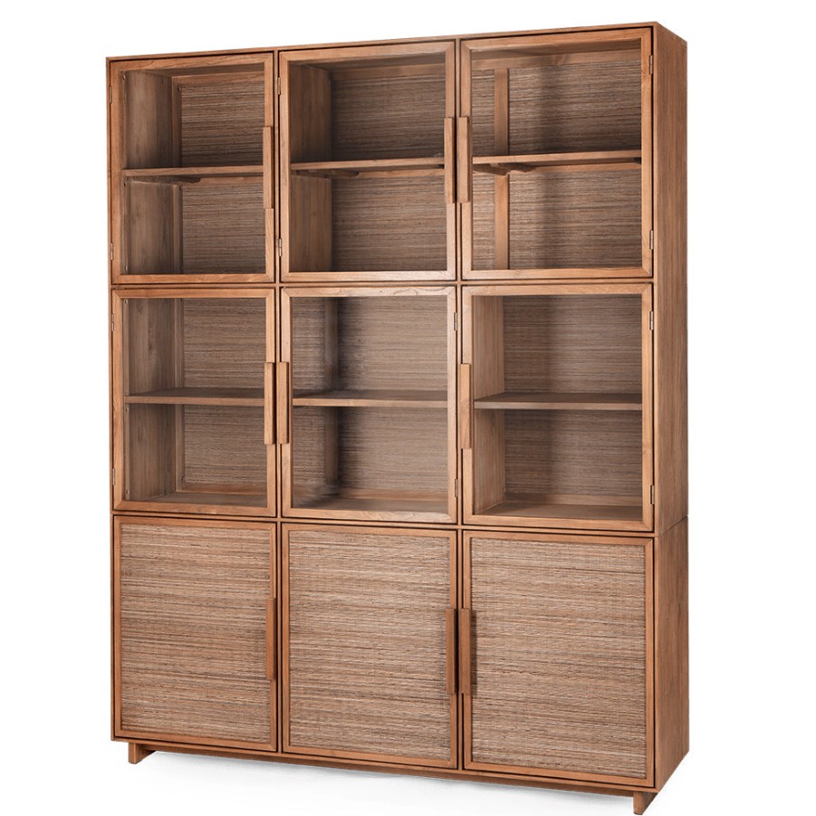 dBodhi Dbodhi Hopper Display Cabinet - 3 Doors Teak Best