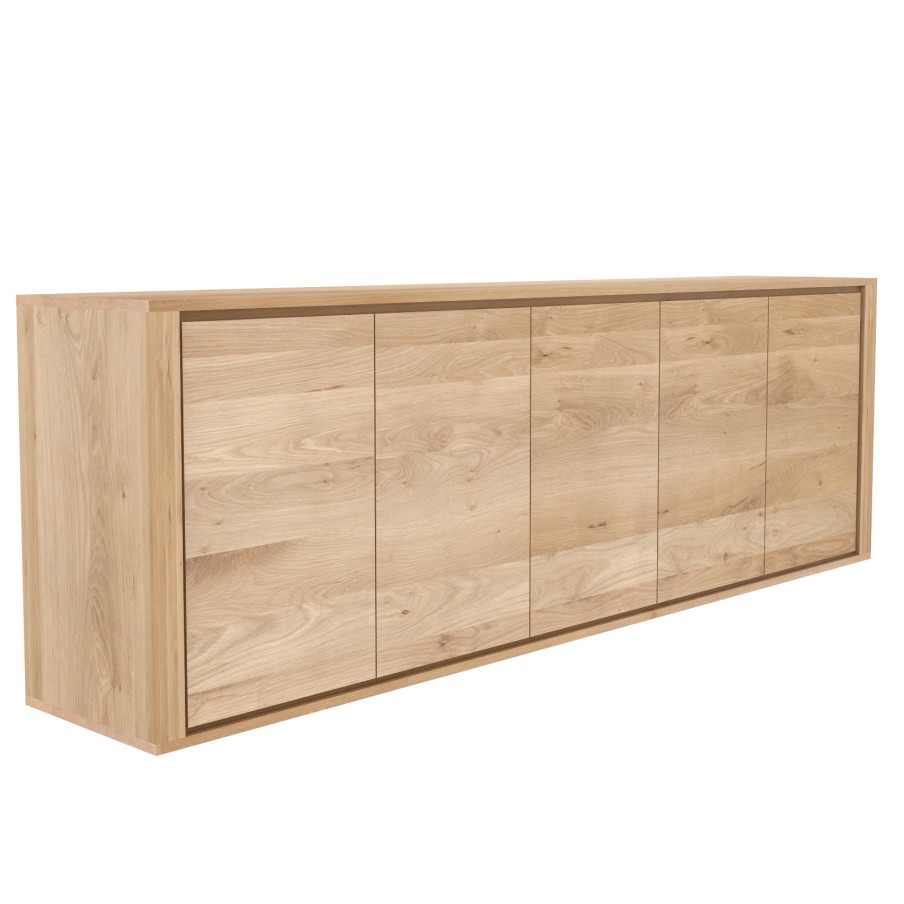 Ethnicraft Ethnicraft Oak Shadow 5 Doors Sideboard Natural Oak Hot