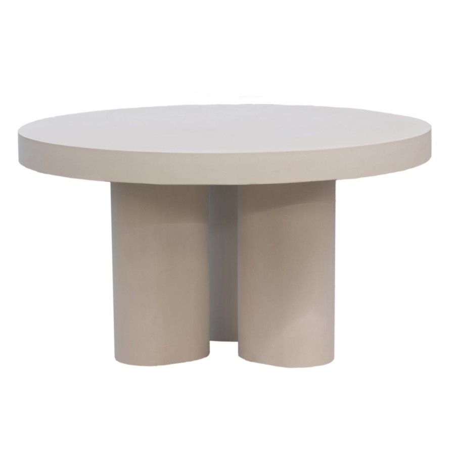 Trit House Slab Round Dining Table Ivory Concrete New