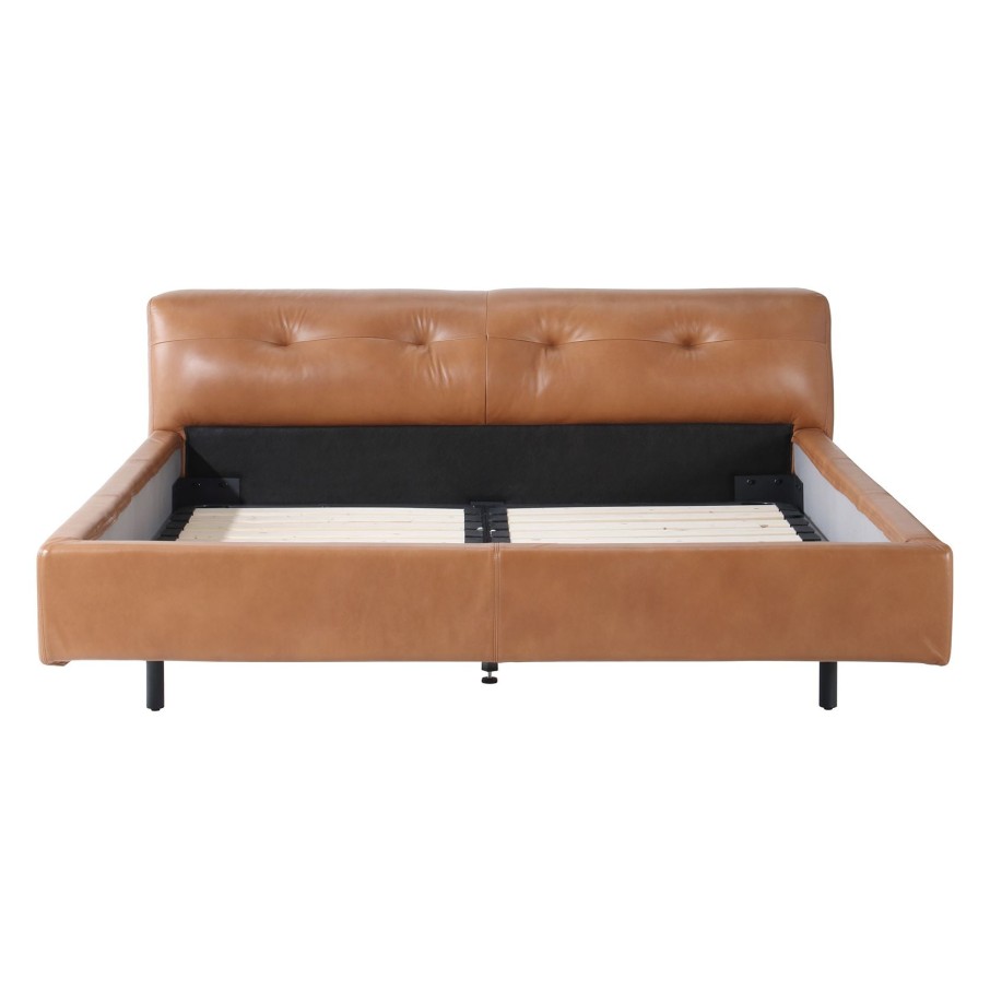 United Strangers Milan King Bed Brown Leather Wholesale