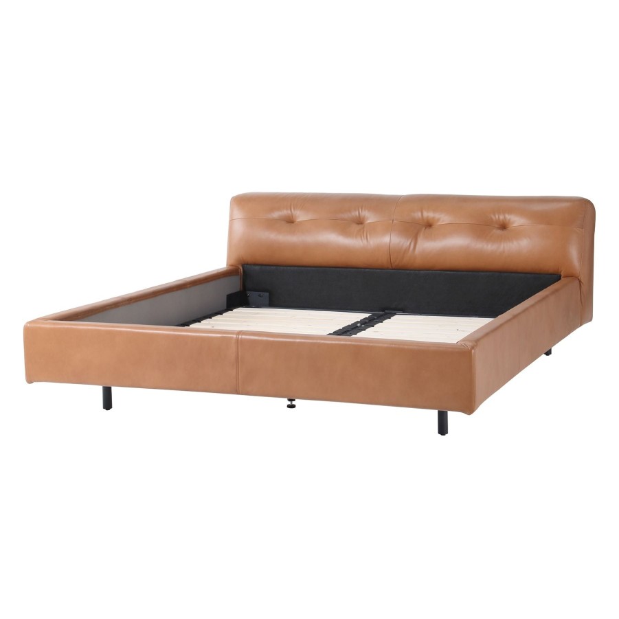 United Strangers Milan King Bed Brown Leather Wholesale