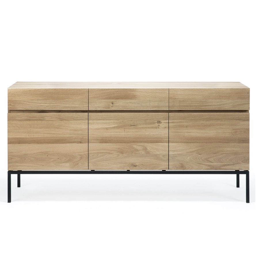 Ethnicraft Ethnicraft Oak Ligna 3 Doors 3 Drawers Sideboard Black Clearance