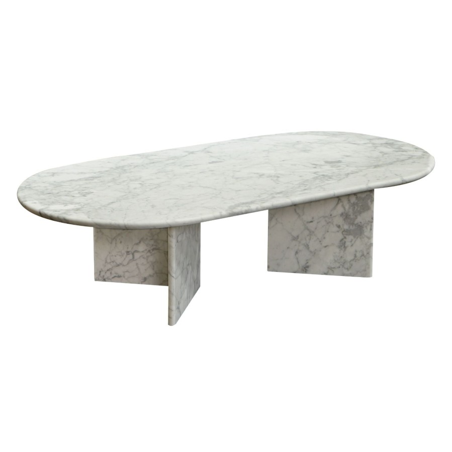 Trit House Lindy Oval Coffee Table White Marble Best