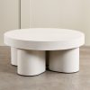 Trit House Slab Round Coffee Table Ivory Concrete New