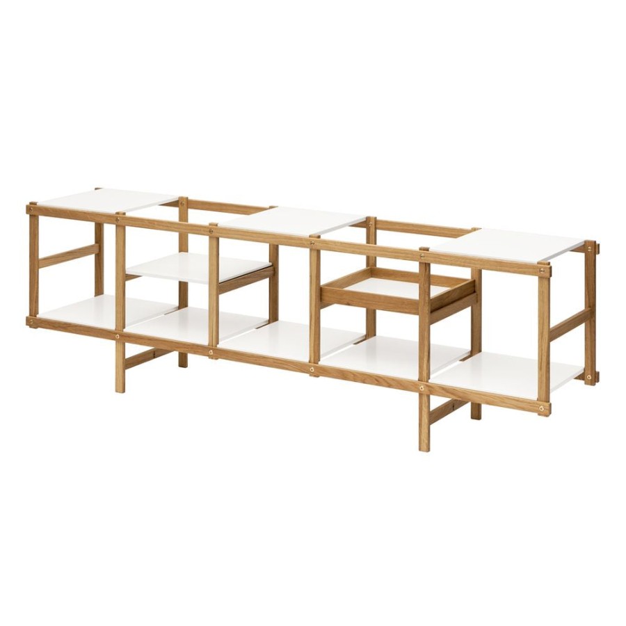 Design House Stockholm Frame Shelf - Low Oak/White Online