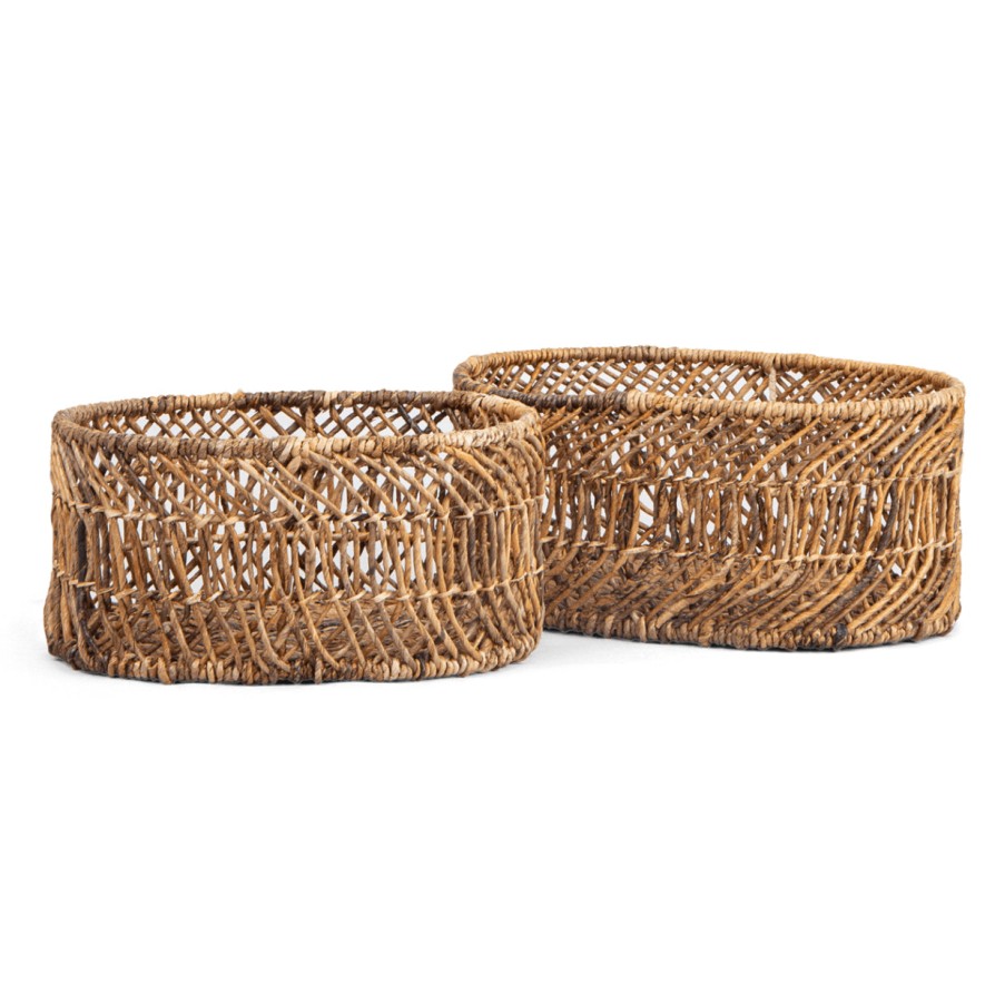 dBodhi Dbodhi Kawi Oval Basket Two Tone - Set Of 2 Lurik New