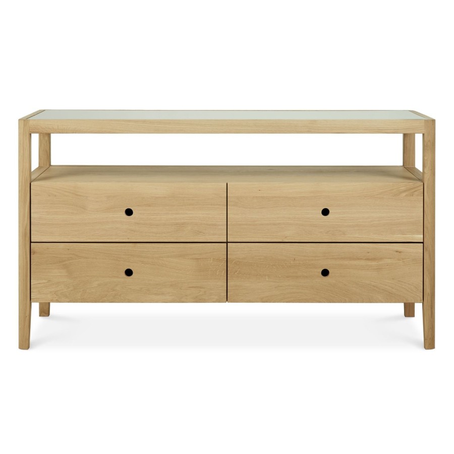 Ethnicraft Ethnicraft Oak Spindle Dresser - 4 Drawers Natural Oak Clearance