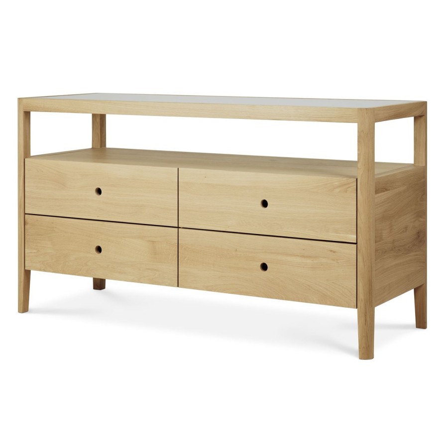 Ethnicraft Ethnicraft Oak Spindle Dresser - 4 Drawers Natural Oak Clearance