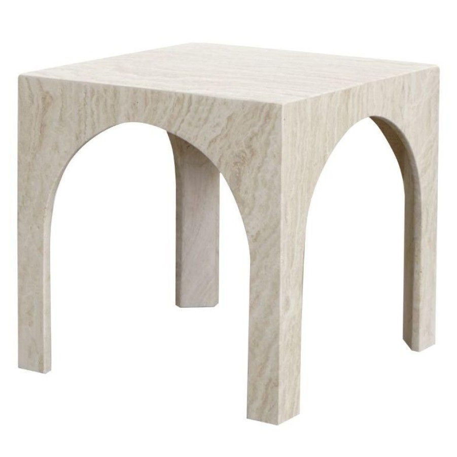 Trit House Arch Side Table Travertine New