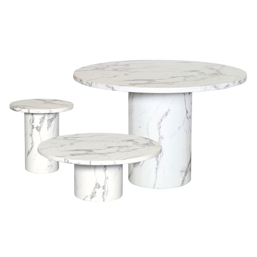 Trit House Merano Side Table White Marble Clearance