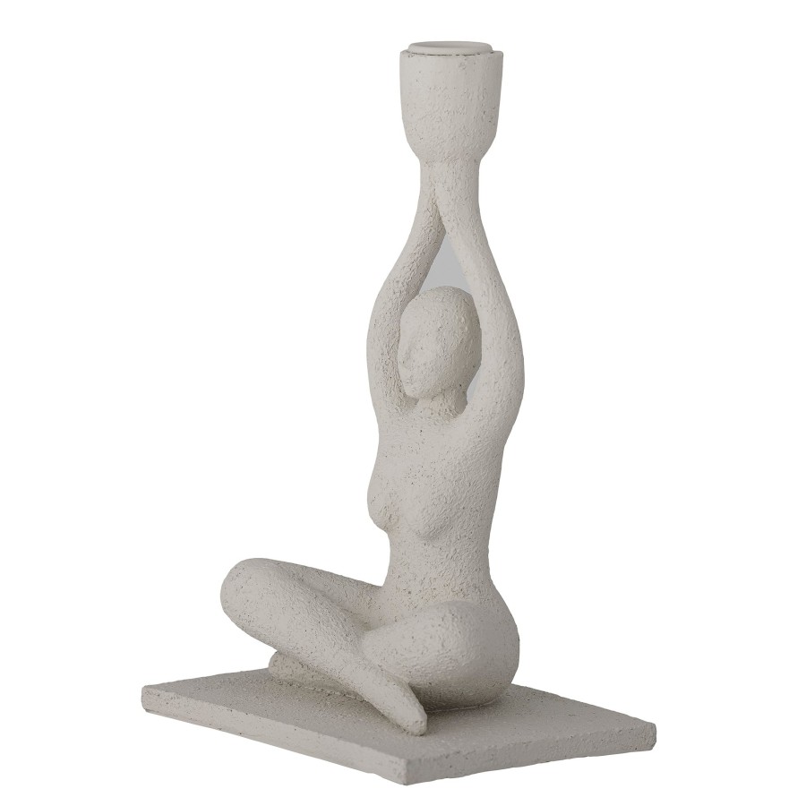 Bloomingville Lucie Polyresin Candlestick White Wholesale