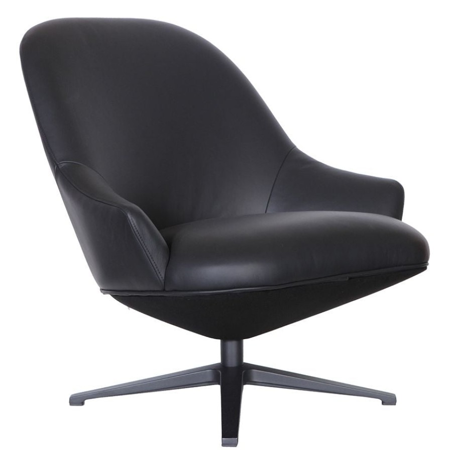 Trit House Roxburgh Lounge Chair Patrol Black Leather Hot