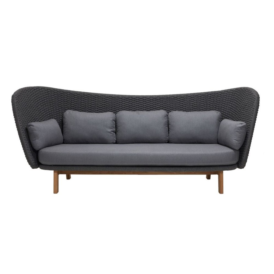 Caneline Peacock Wing 3 Seater Sofa Dark Grey Online