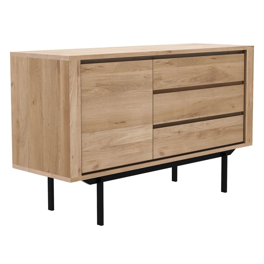 Ethnicraft Ethnicraft Oak Shadow Sideboard - 1 Doors/3 Drawers Natural Oak Clearance