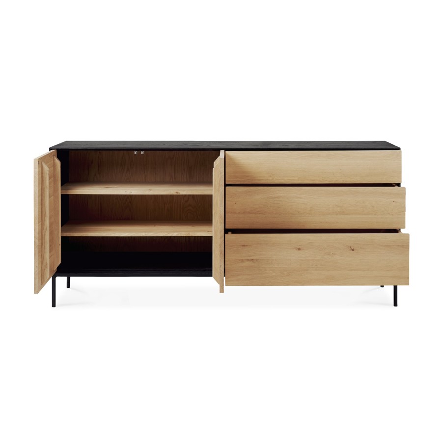 Ethnicraft Ethnicraft Oak Blackbird Sideboard - 2 Doors/3 Drawers Natural Oak Best