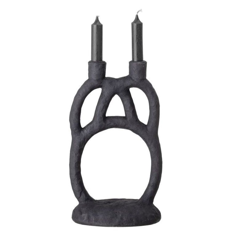 Bloomingville Ramina Polyresin Candle Holder Black Clearance