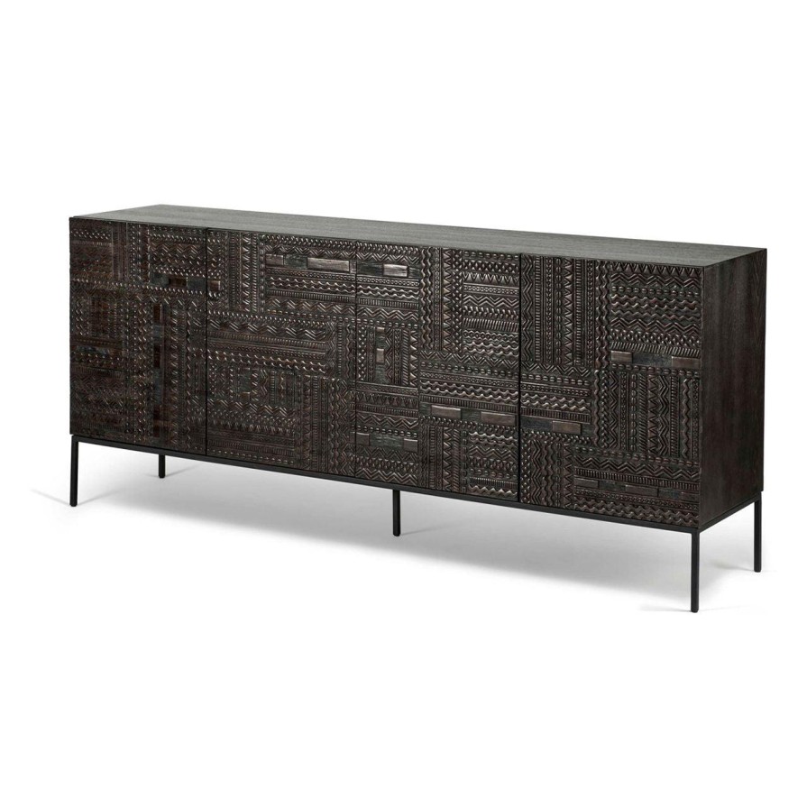 Ethnicraft Ancestors Tabwa Sideboard - 4 Doors Black Best