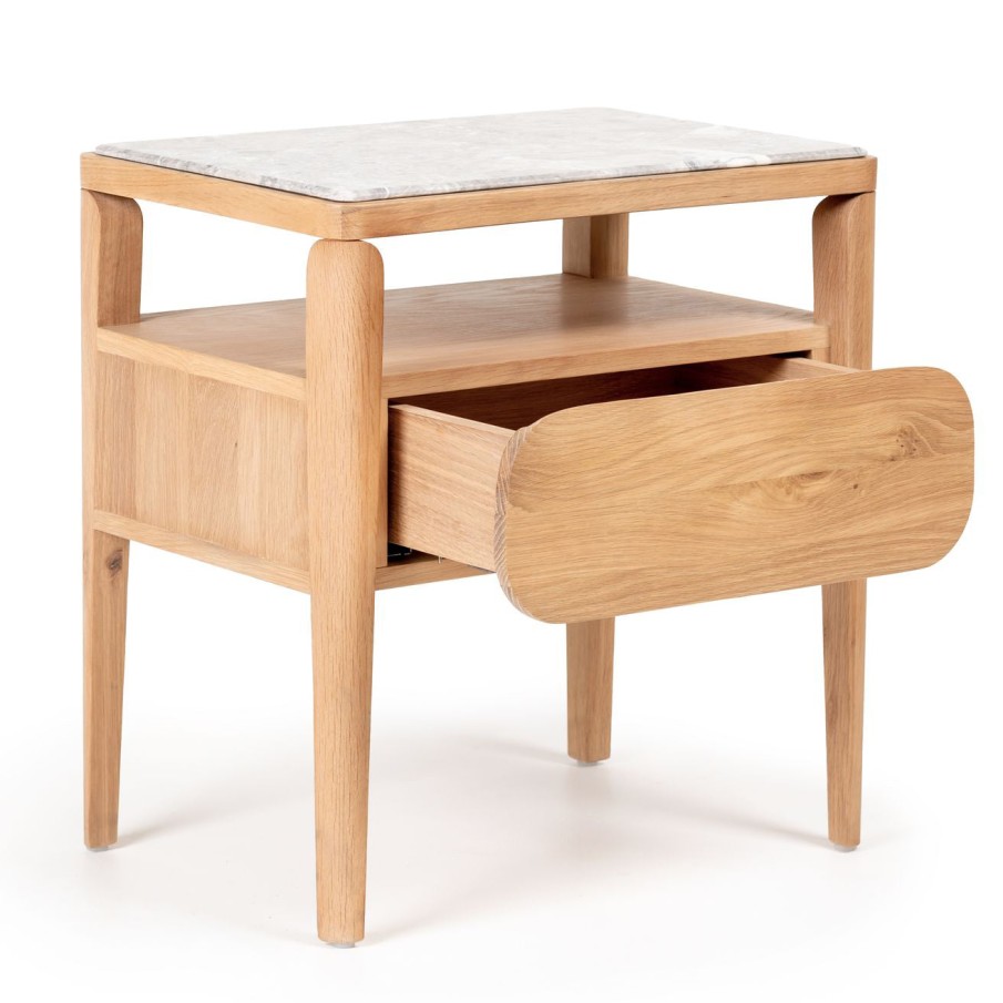 Trit House Paru Bedside Table White Oak Hot